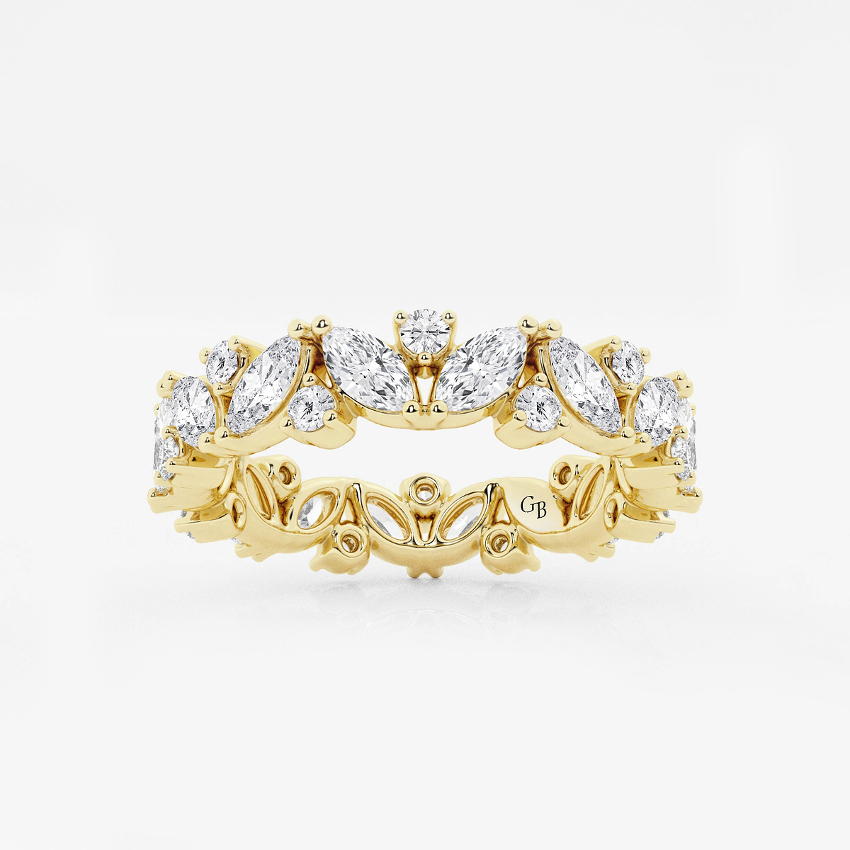 2 ctw Marquise Lab Grown Diamond Alternating Eternity Band - 4.4mm Width