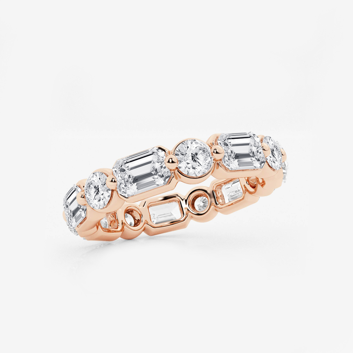 Additional Image 1 for  4 ctw Emerald Lab Grown Diamond Floating Eternity Band - 3.4mm Width