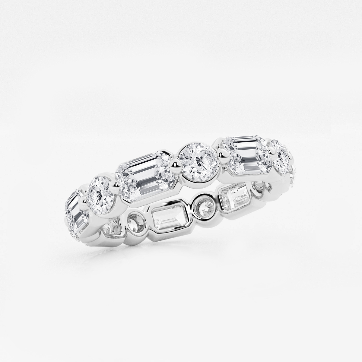 Additional Image 1 for  4 ctw Emerald Lab Grown Diamond Floating Eternity Band - 3.4mm Width
