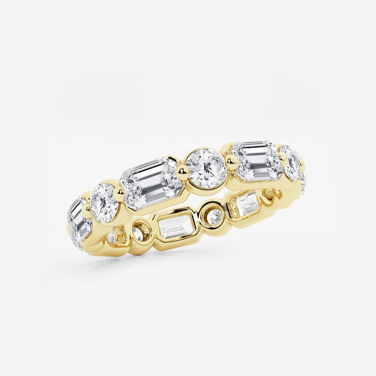 Additional Image 1 for  4 ctw Emerald Lab Grown Diamond Floating Eternity Band - 3.8mm Width