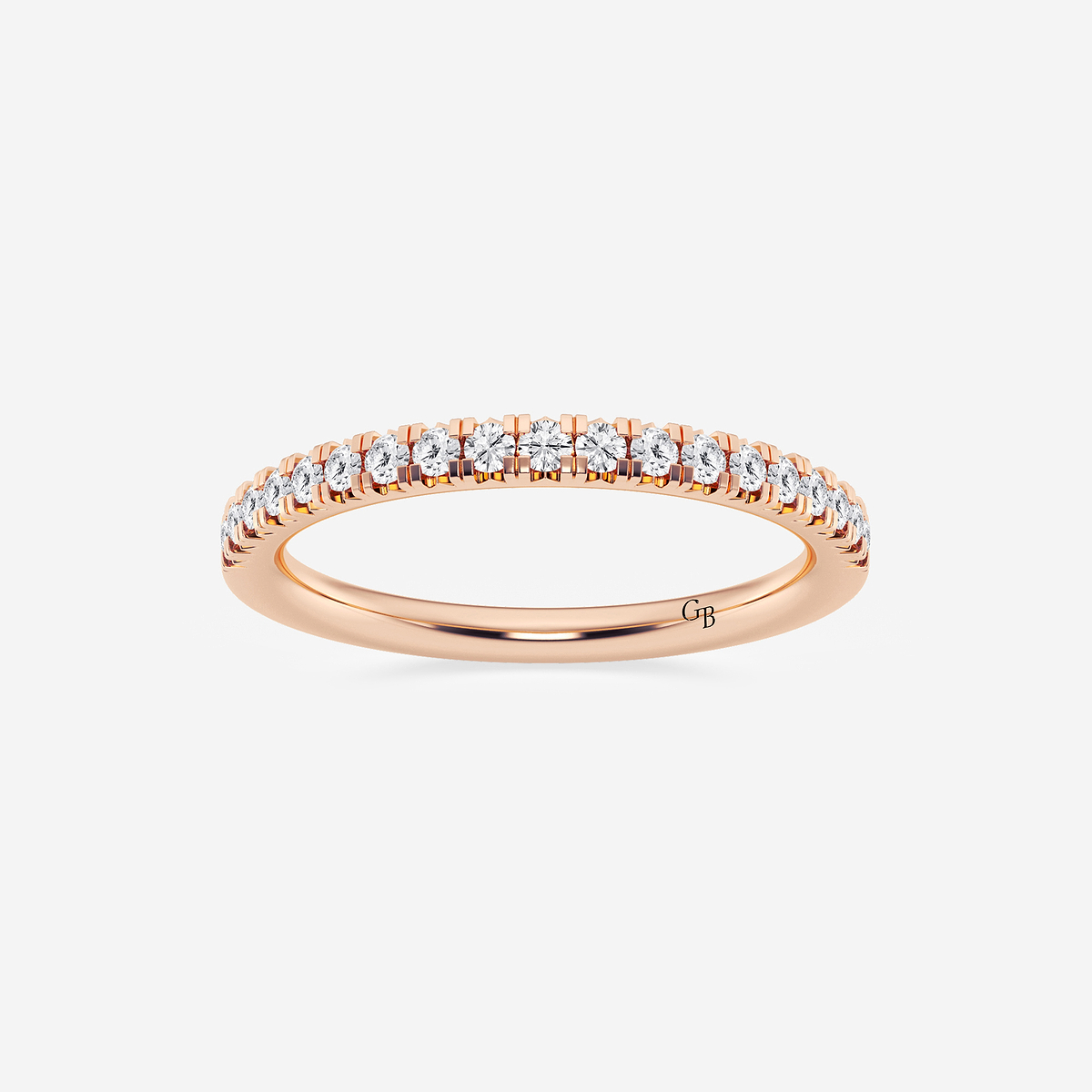1/4 ctw Round Lab Grown Diamond French Pave Wedding Band