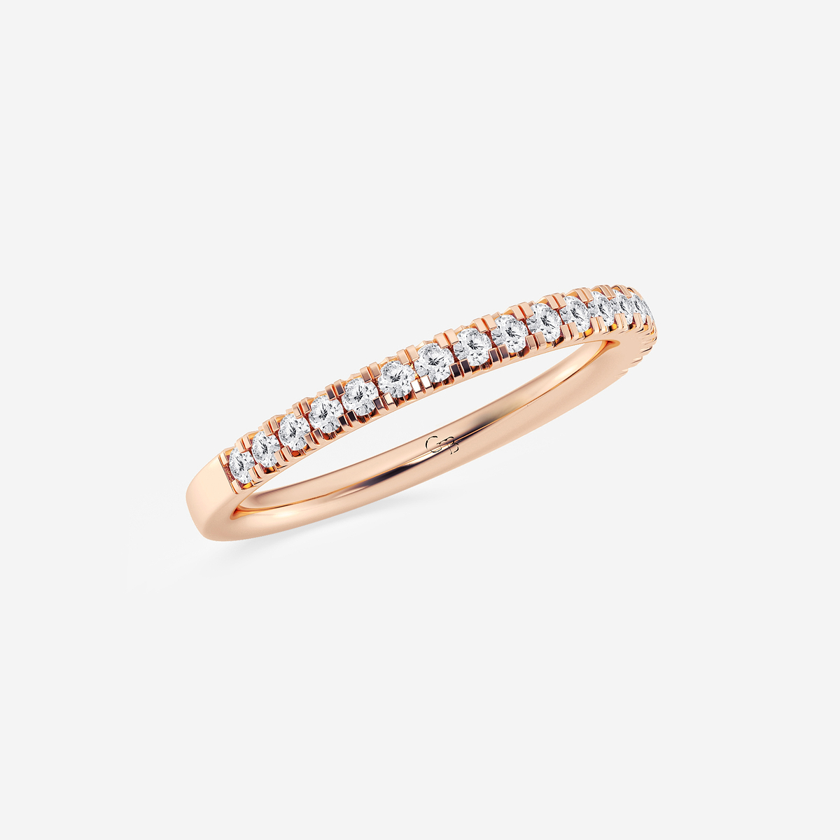 Additional Image 1 for  1/4 ctw Round Lab Grown Diamond French Pave Wedding Band