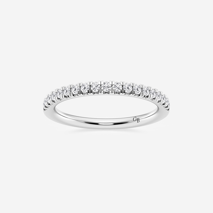 1/4 ctw Round Lab Grown Diamond French Pave Wedding Band