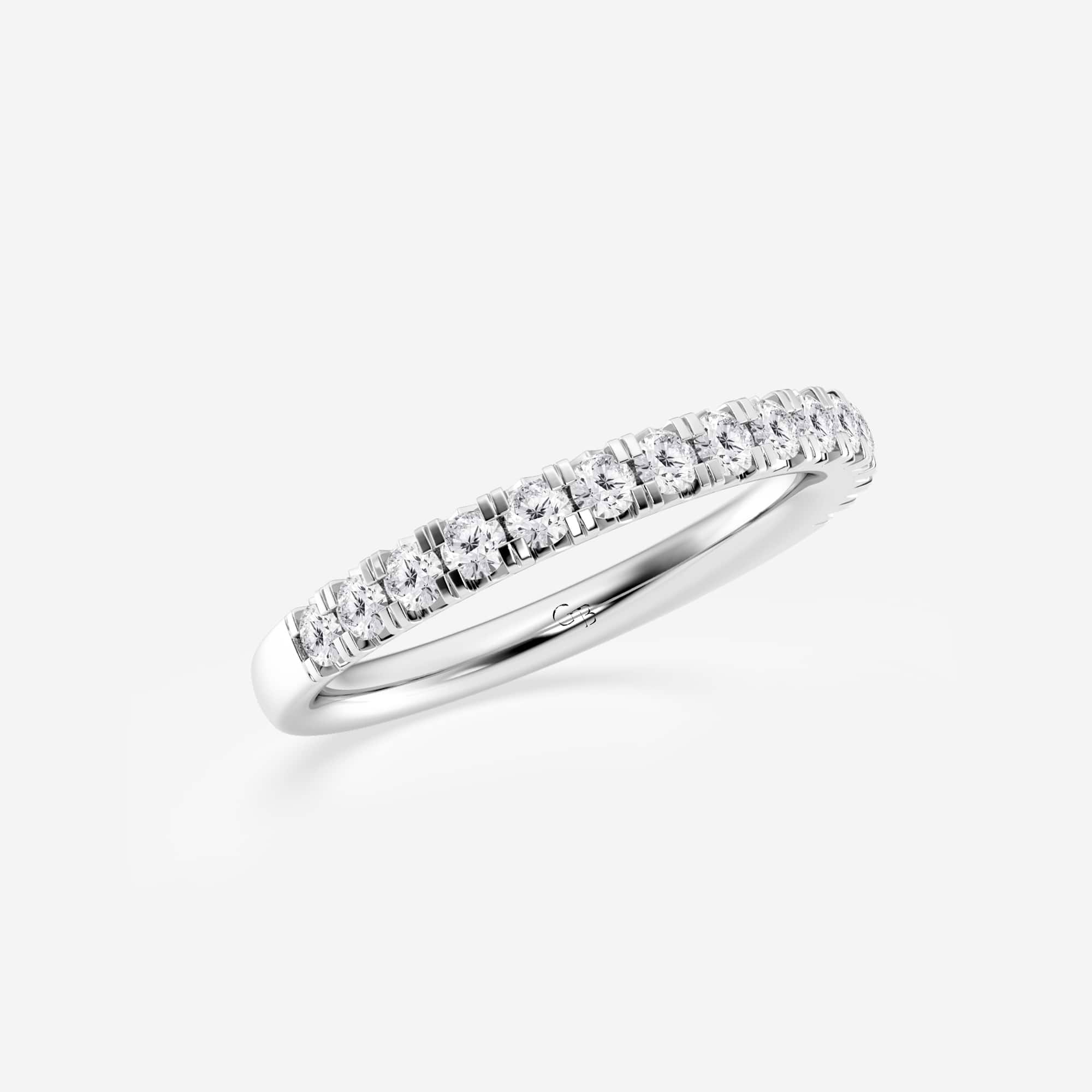 Annalise 1/2 ctw Round Lab Grown Diamond French Pave Wedding Band 14K ...