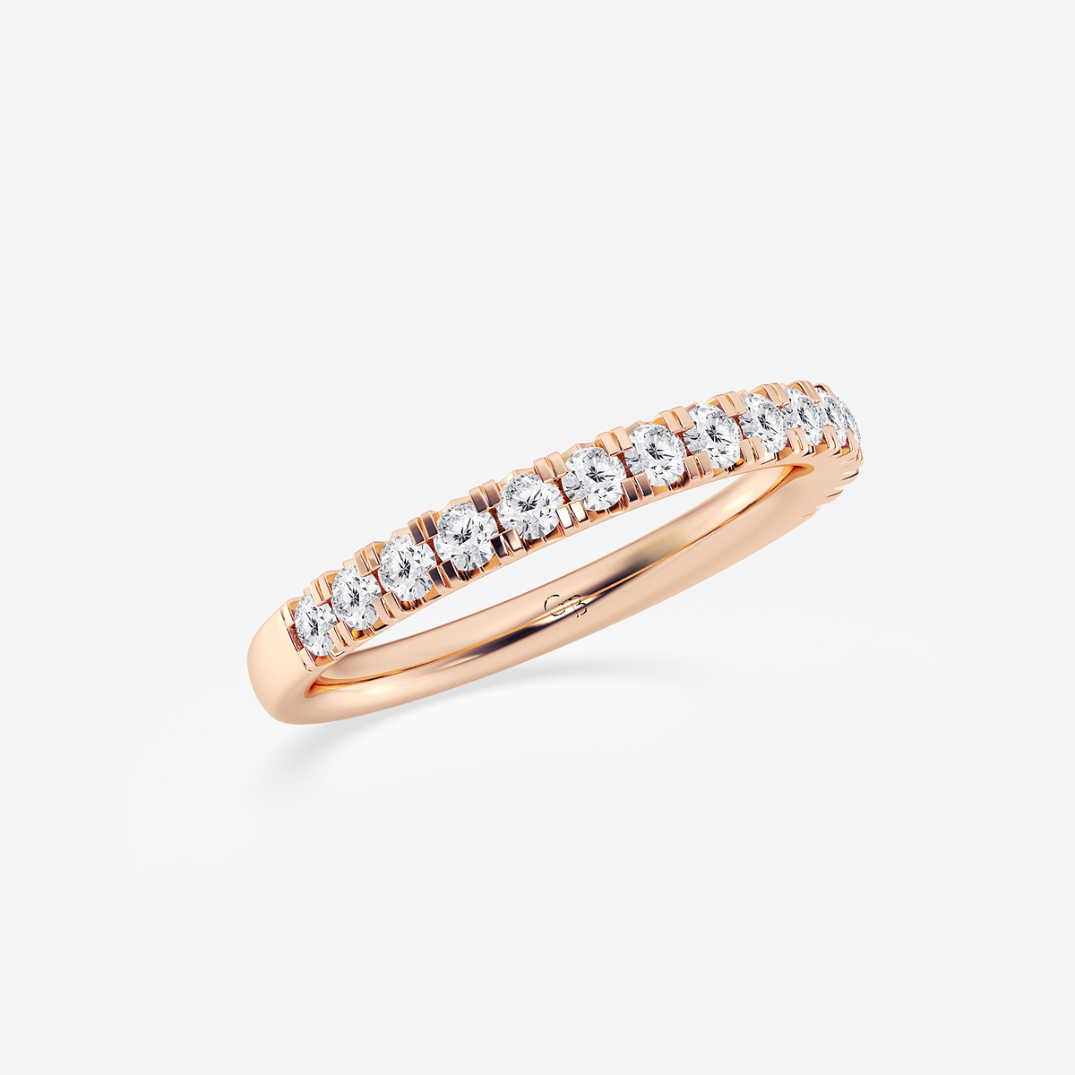 Additional Image 1 for  1/2 ctw Round Lab Grown Diamond French Pave Wedding Band