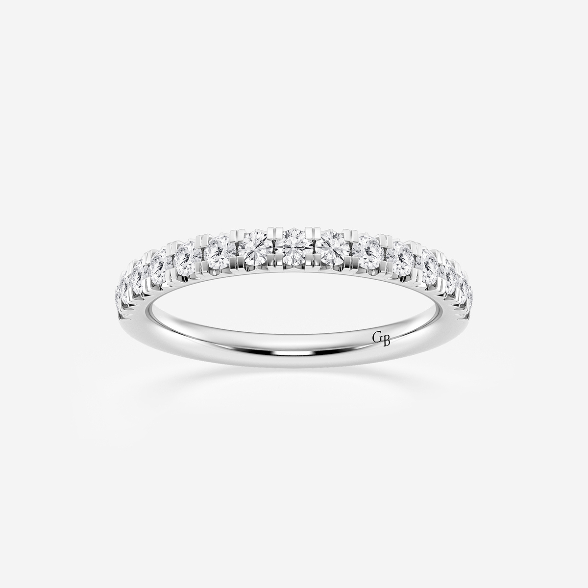 1/2 ctw Round Lab Grown Diamond French Pave Wedding Band