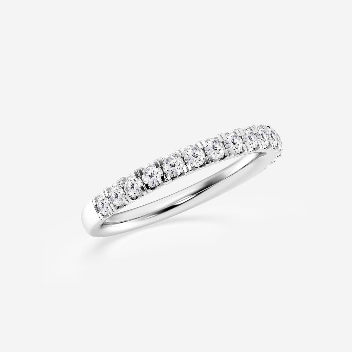 1/2 ctw Round Lab Grown Diamond French Pave Wedding Band Platinum Platinum, FG, VS2+
