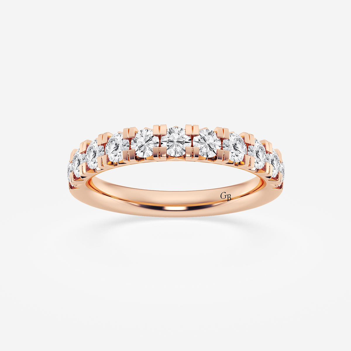 1 ctw Round Lab Grown Diamond French Pave Wedding Band