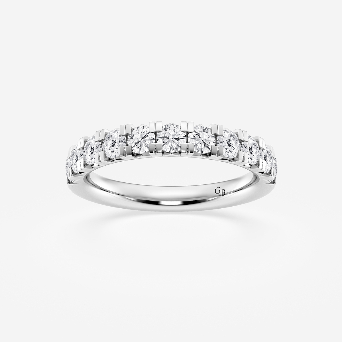 1 ctw Round Lab Grown Diamond French Pave Wedding Band