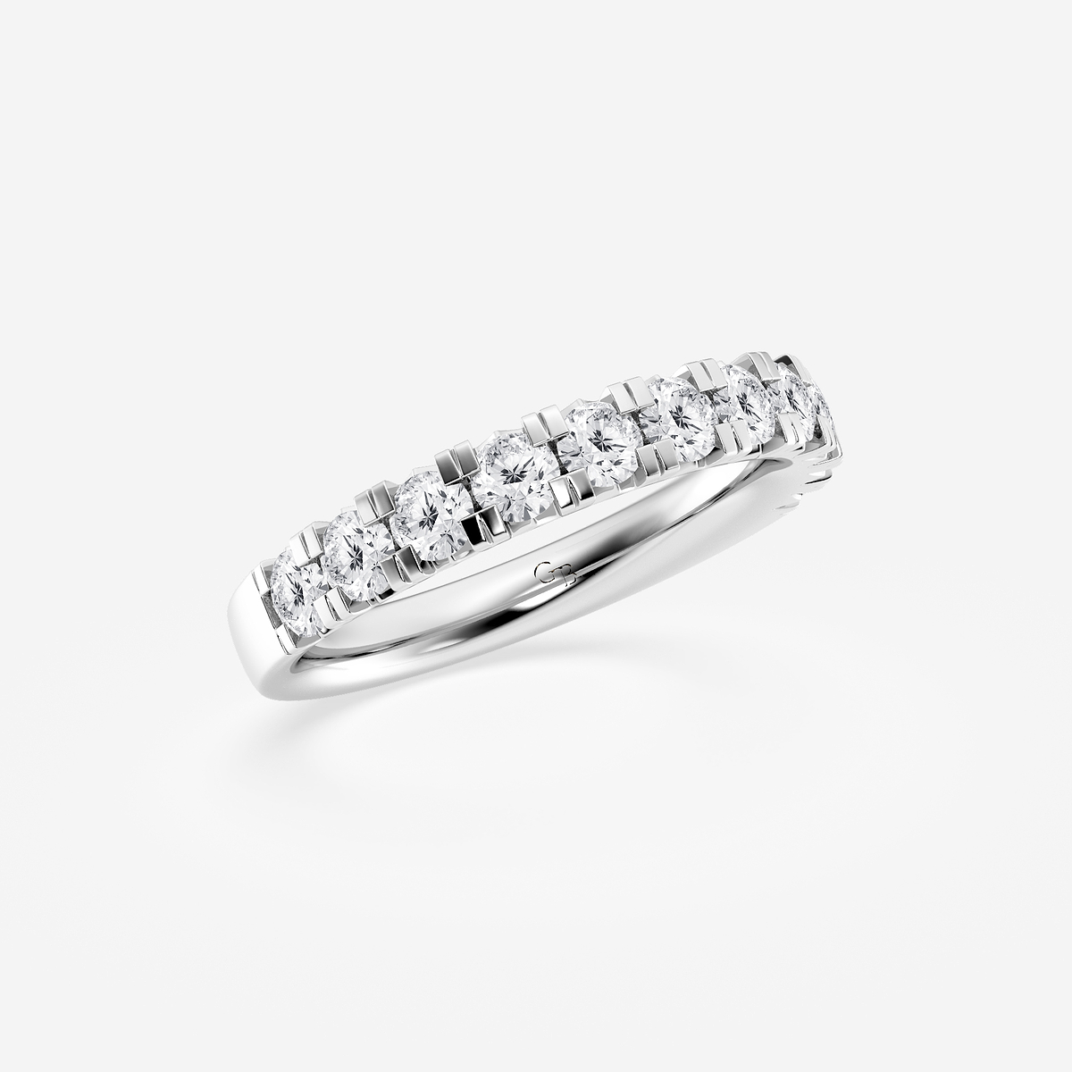 Additional Image 1 for  1 ctw Round Lab Grown Diamond French Pave Wedding Band