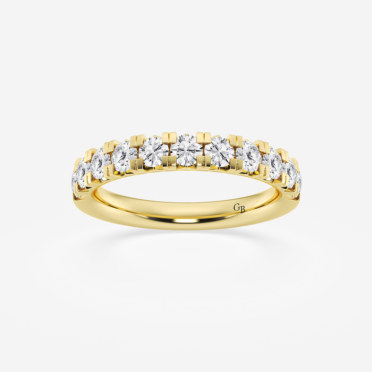 1 ctw Round Lab Grown Diamond French Pave Wedding Band