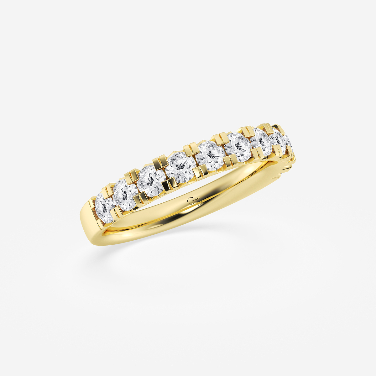Additional Image 1 for  1 ctw Round Lab Grown Diamond French Pave Wedding Band
