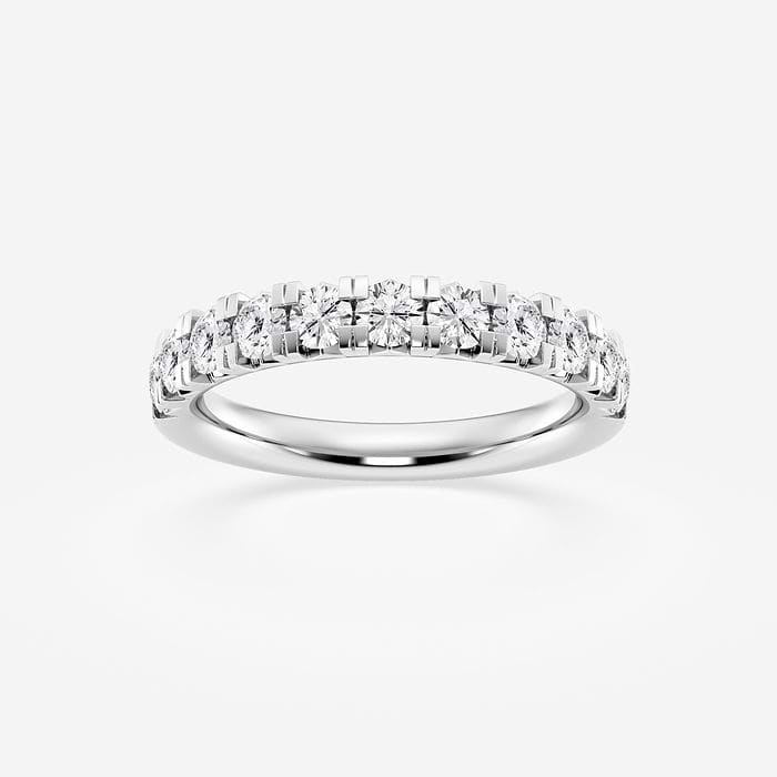 1 ctw Round Lab Grown Diamond French Pave Wedding Band