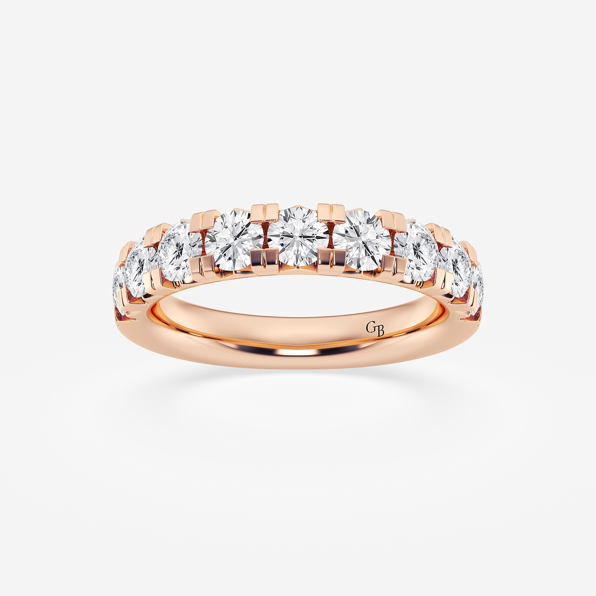1 1/2 ctw Round Lab Grown Diamond French Pave Wedding Band