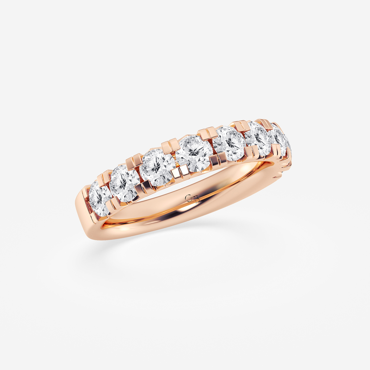Additional Image 1 for  1 1/2 ctw Round Lab Grown Diamond French Pave Wedding Band