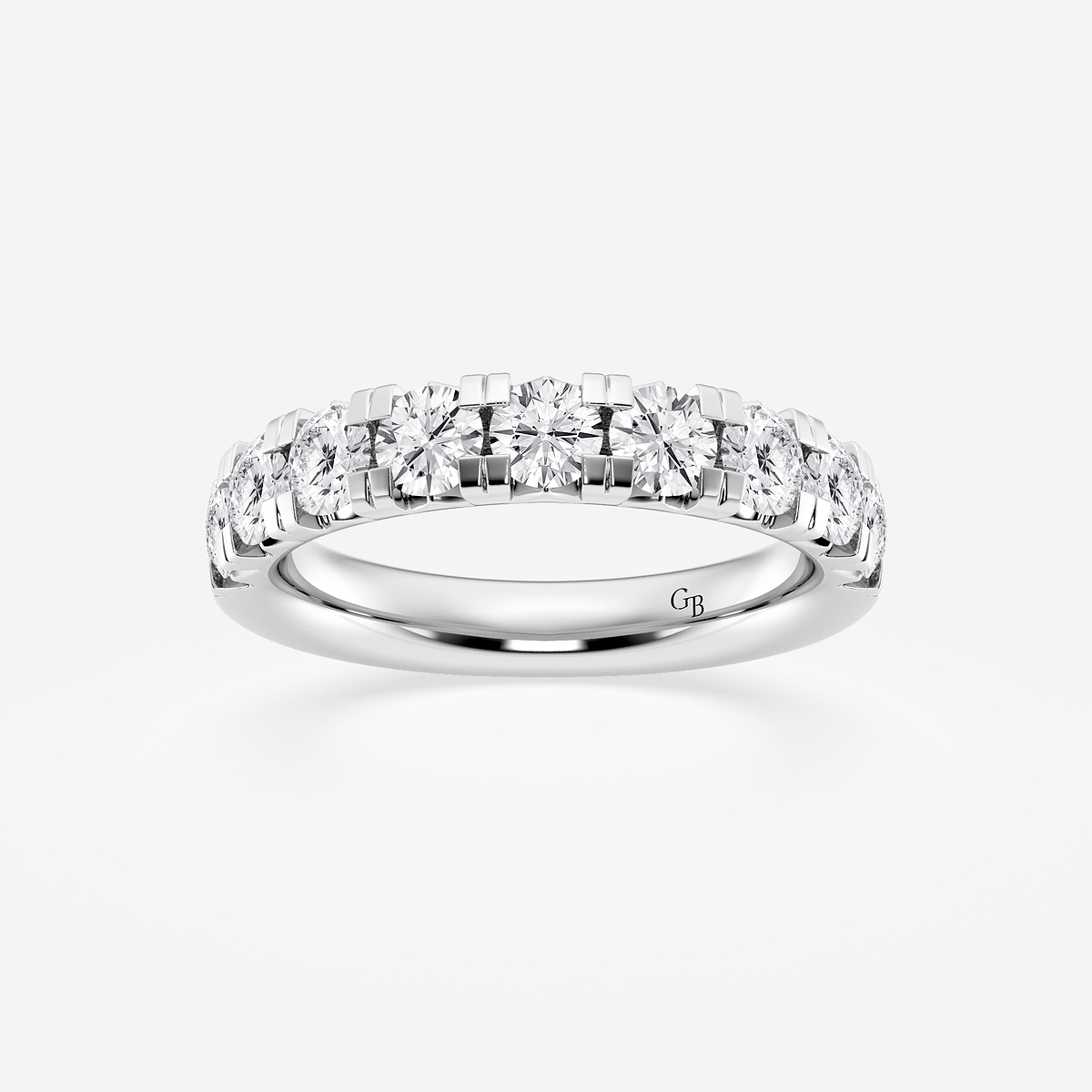 1 1/2 ctw Round Lab Grown Diamond French Pave Wedding Band