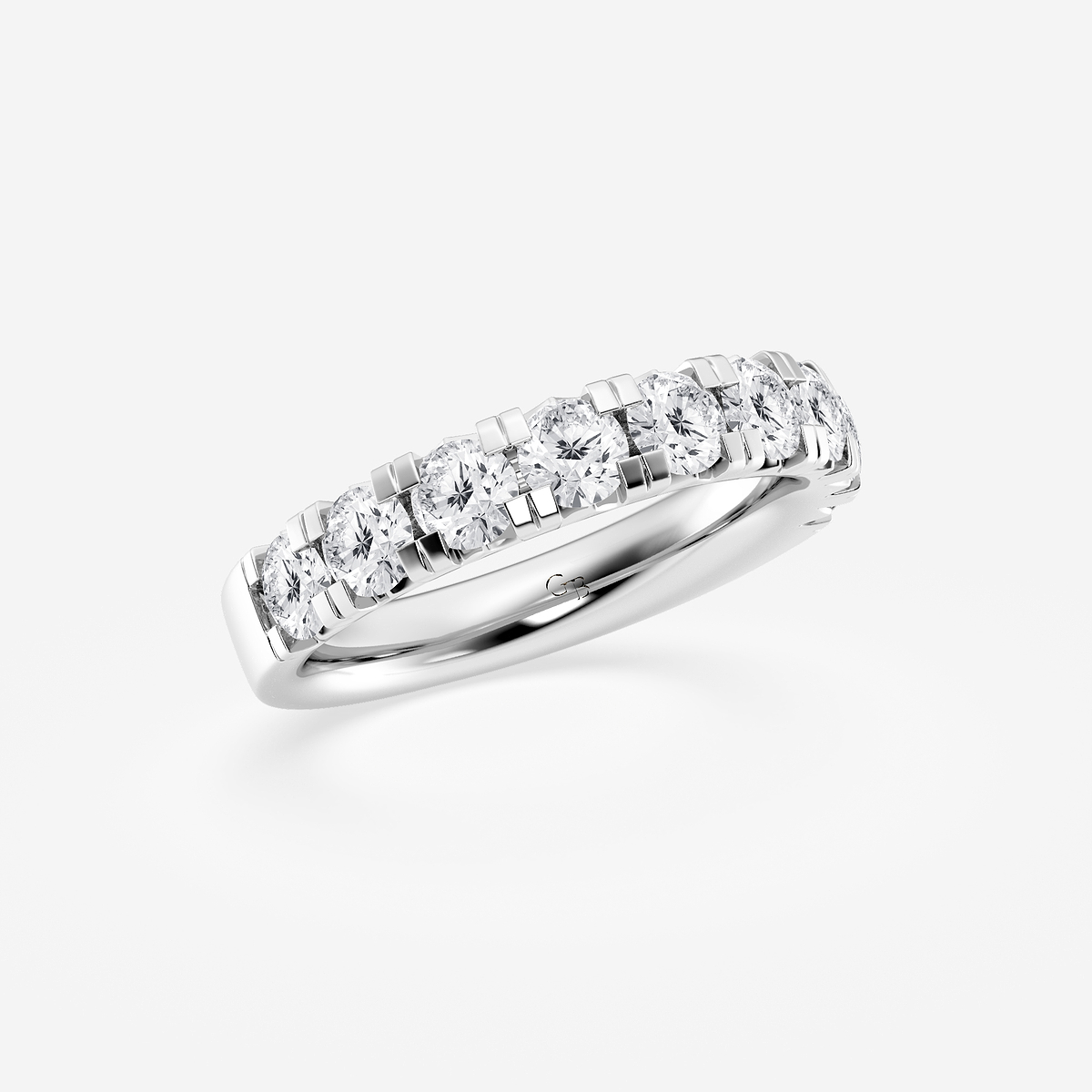 Additional Image 1 for  1 1/2 ctw Round Lab Grown Diamond French Pave Wedding Band
