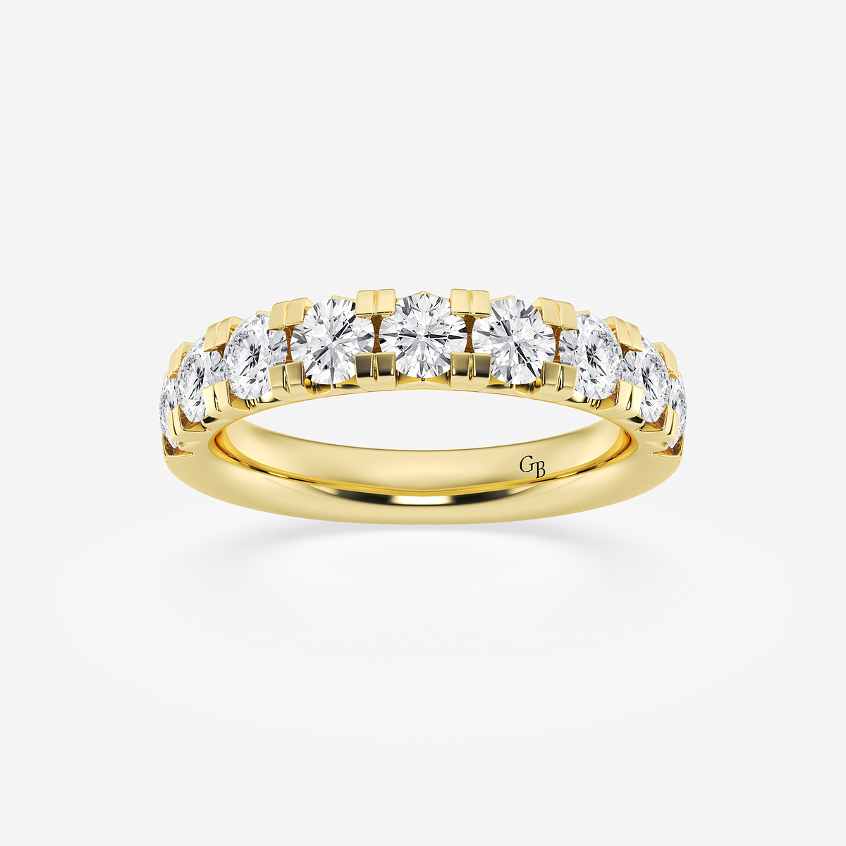 1 1/2 ctw Round Lab Grown Diamond French Pave Wedding Band