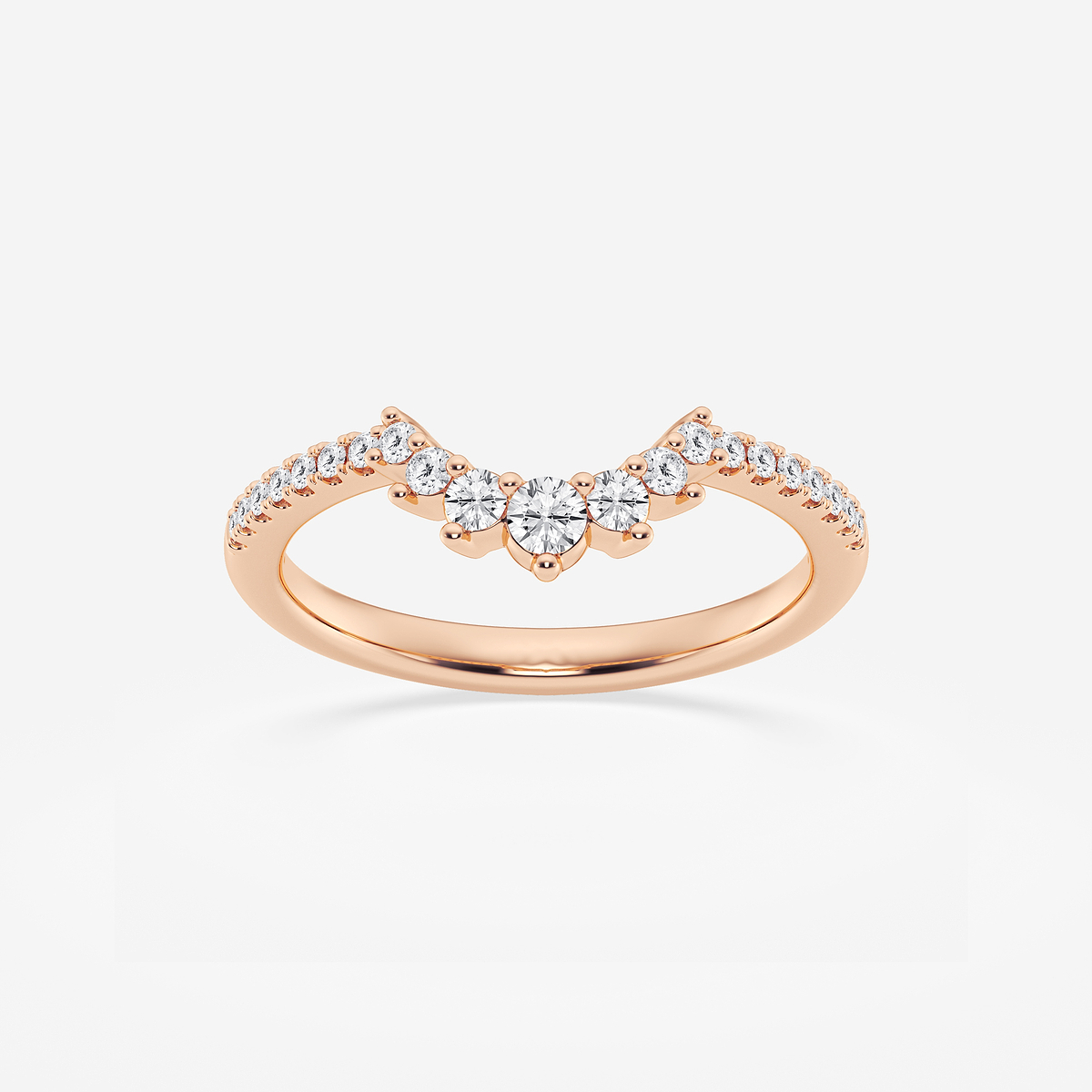 1/4 ctw Round Lab Grown Diamond Graduated Crown Stackable Ring