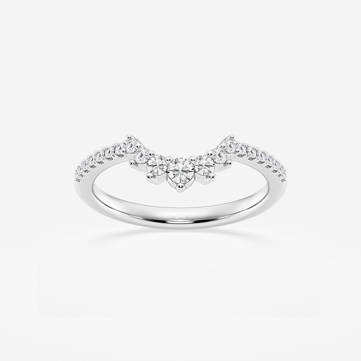 1/4 ctw Round Lab Grown Diamond Graduated Crown Stackable Ring