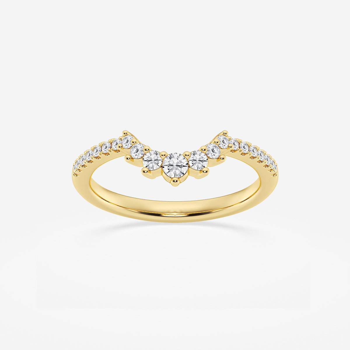 1/4 ctw Round Lab Grown Diamond Graduated Crown Stackable Ring