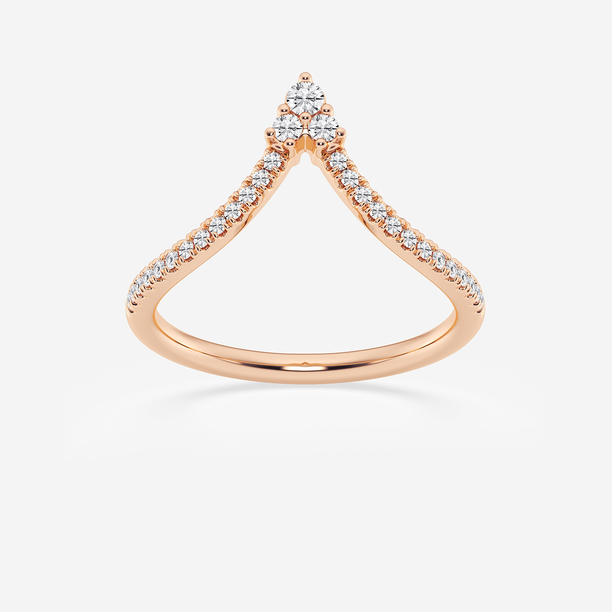 1/5 ctw Round Lab Grown Diamond Chevron Wedding Band