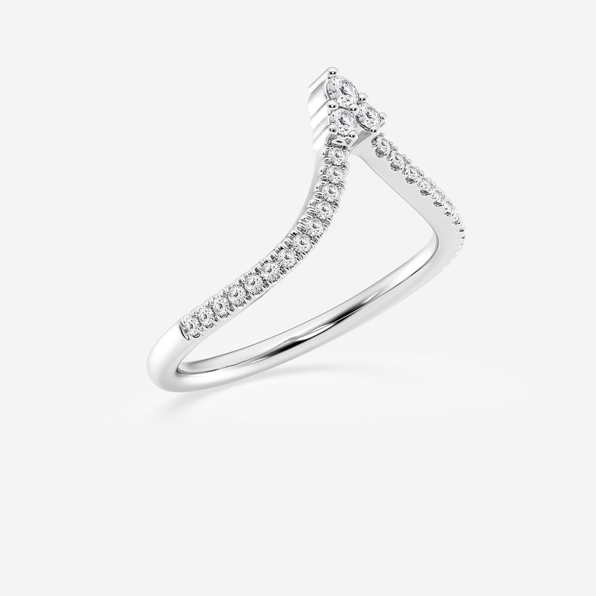 Additional Image 1 for  1/5 ctw Round Lab Grown Diamond Chevron Wedding Band