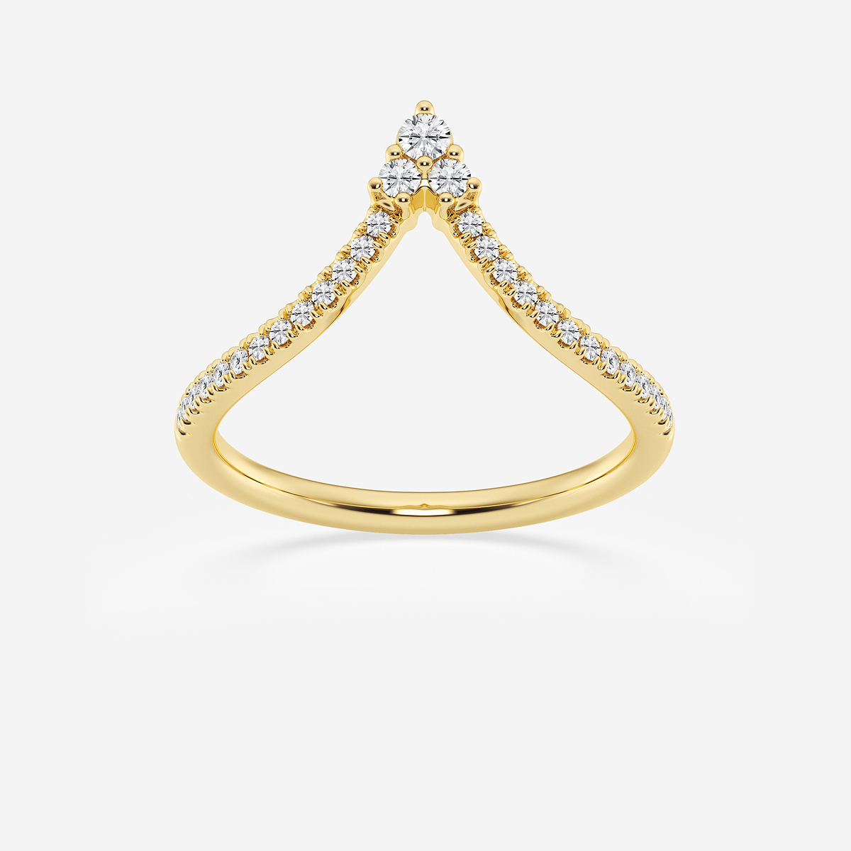 1/5 ctw Round Lab Grown Diamond Chevron Wedding Band