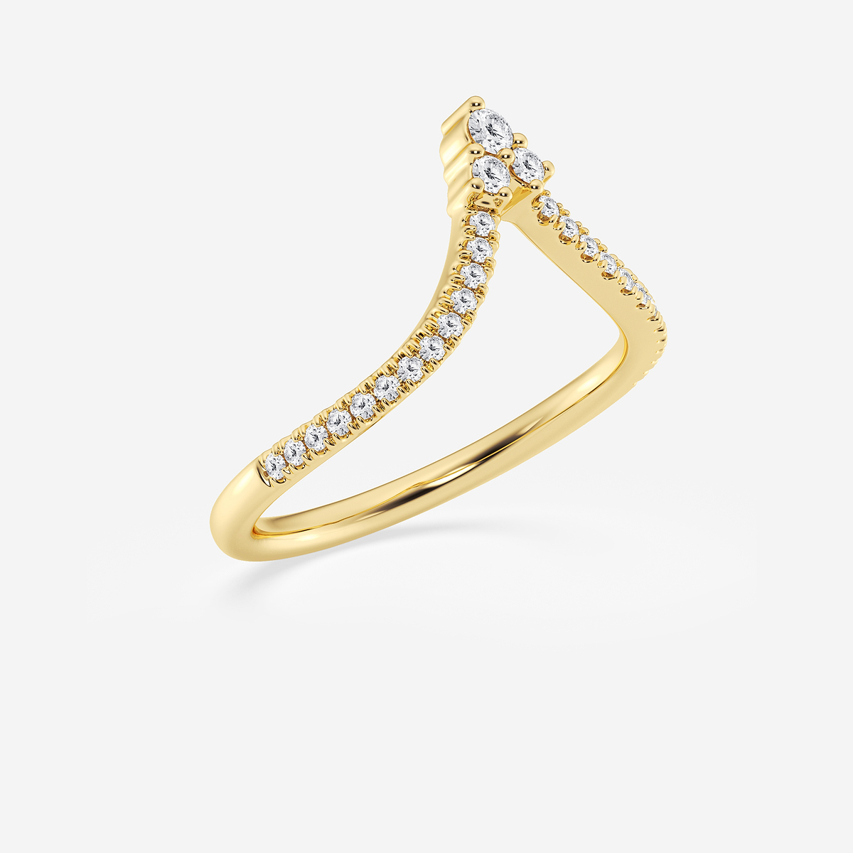 Additional Image 1 for  1/5 ctw Round Lab Grown Diamond Chevron Wedding Band