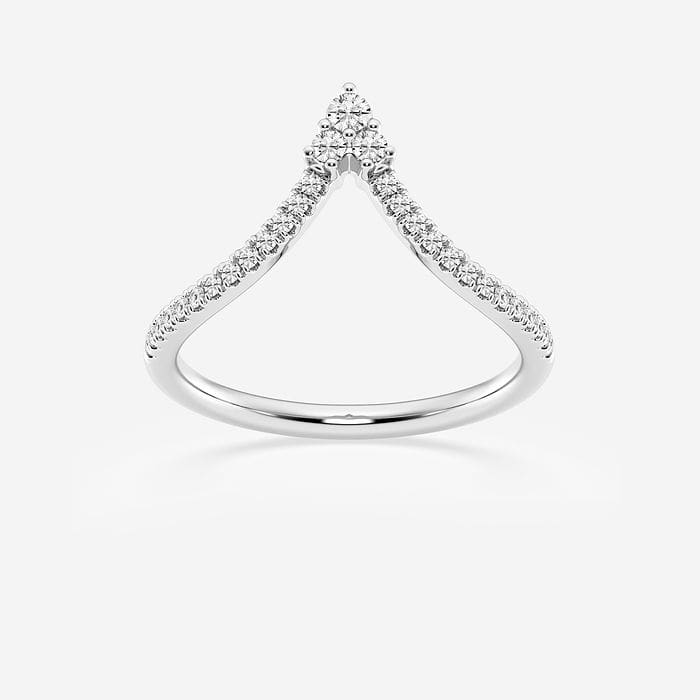 Chevron Round Wedding Band