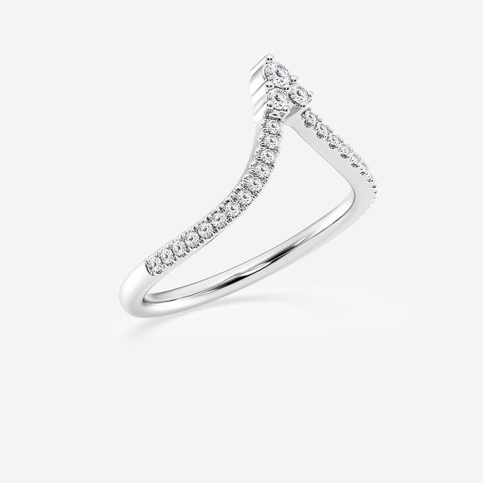 Chevron Round Wedding Band
