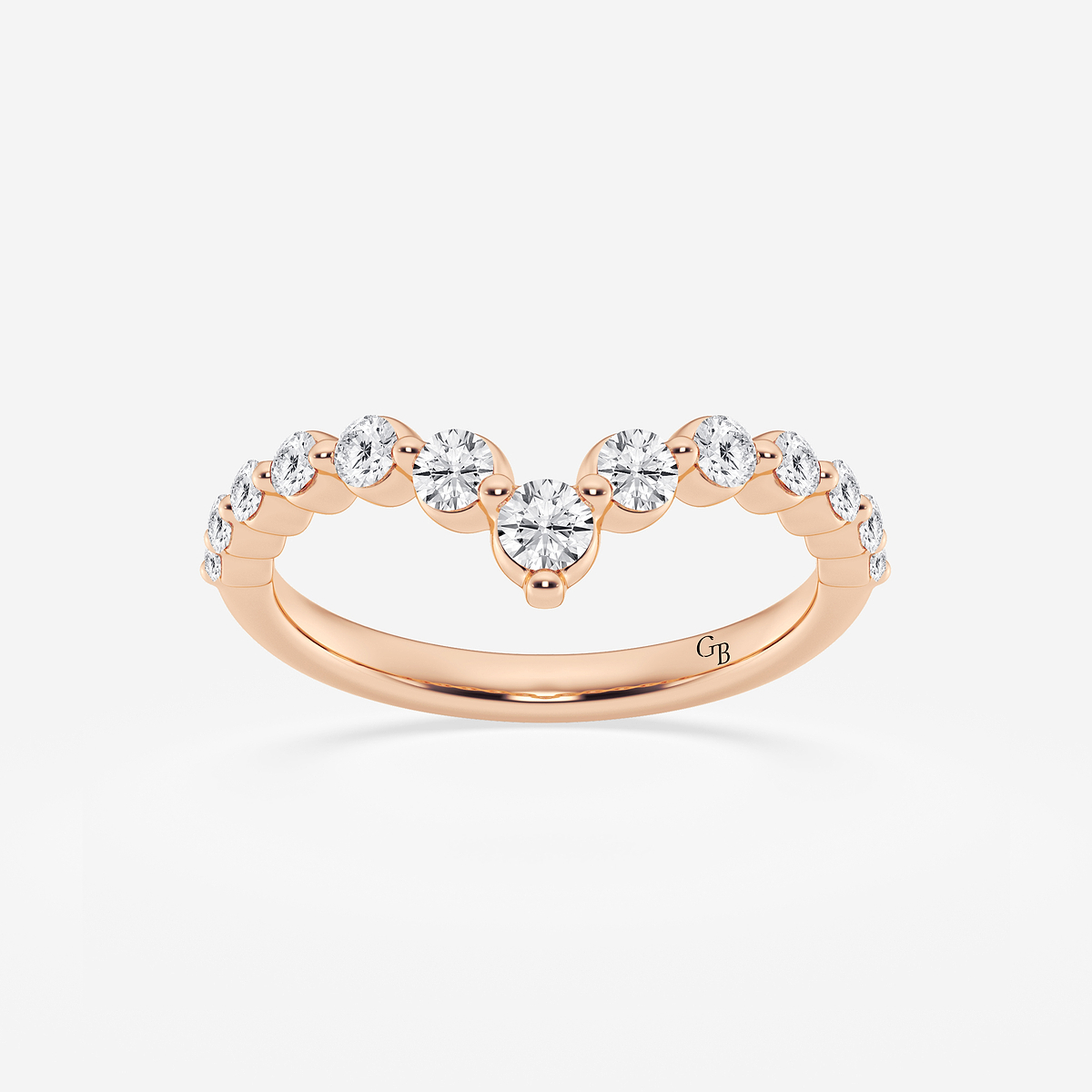 1/2 ctw Round Lab Grown Diamond Floating Curve Stackable Ring