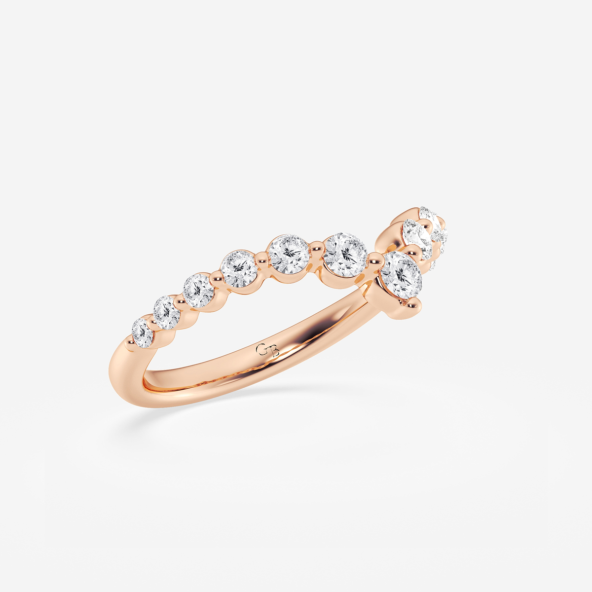 Additional Image 1 for  1/2 ctw Round Lab Grown Diamond Floating Curve Stackable Ring