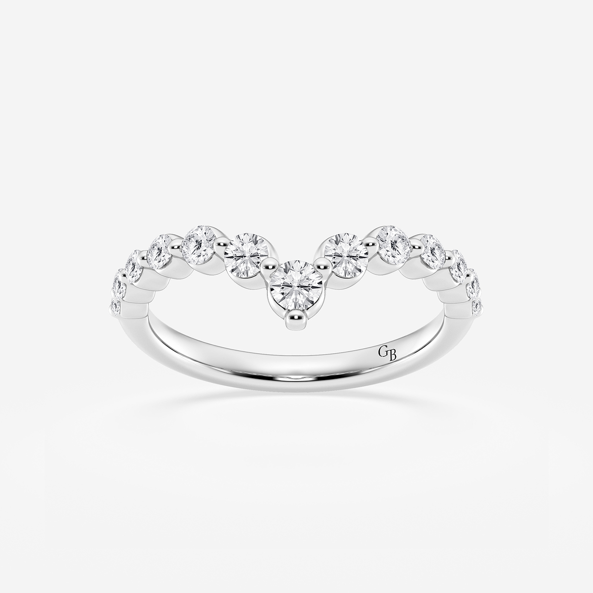 1/2 ctw Round Lab Grown Diamond Floating Curve Stackable Ring