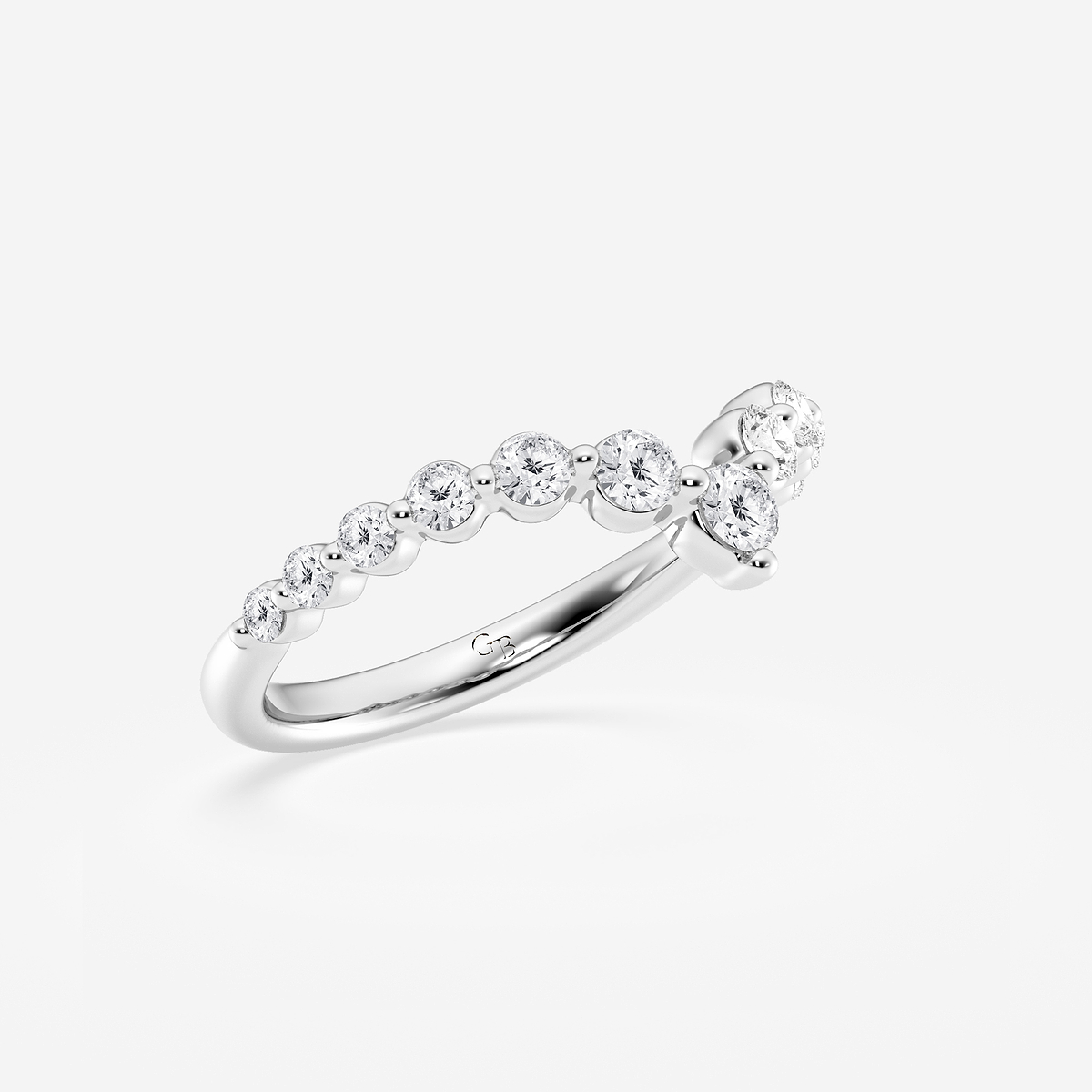 Additional Image 1 for  1/2 ctw Round Lab Grown Diamond Floating Curve Stackable Ring