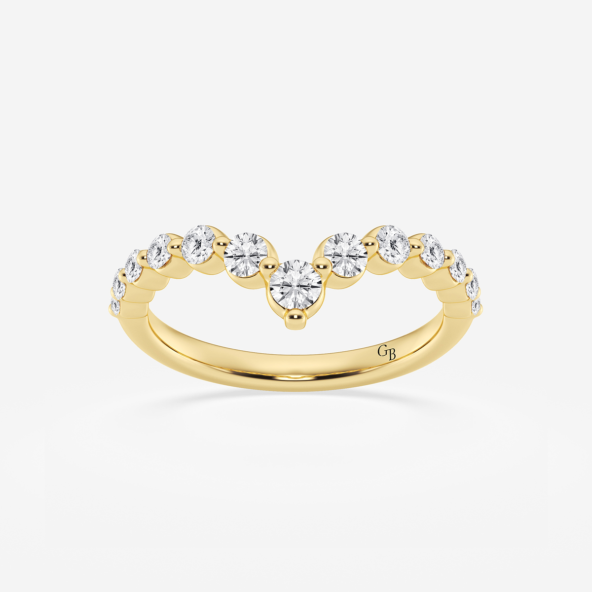 1/2 ctw Round Lab Grown Diamond Floating Curve Stackable Ring