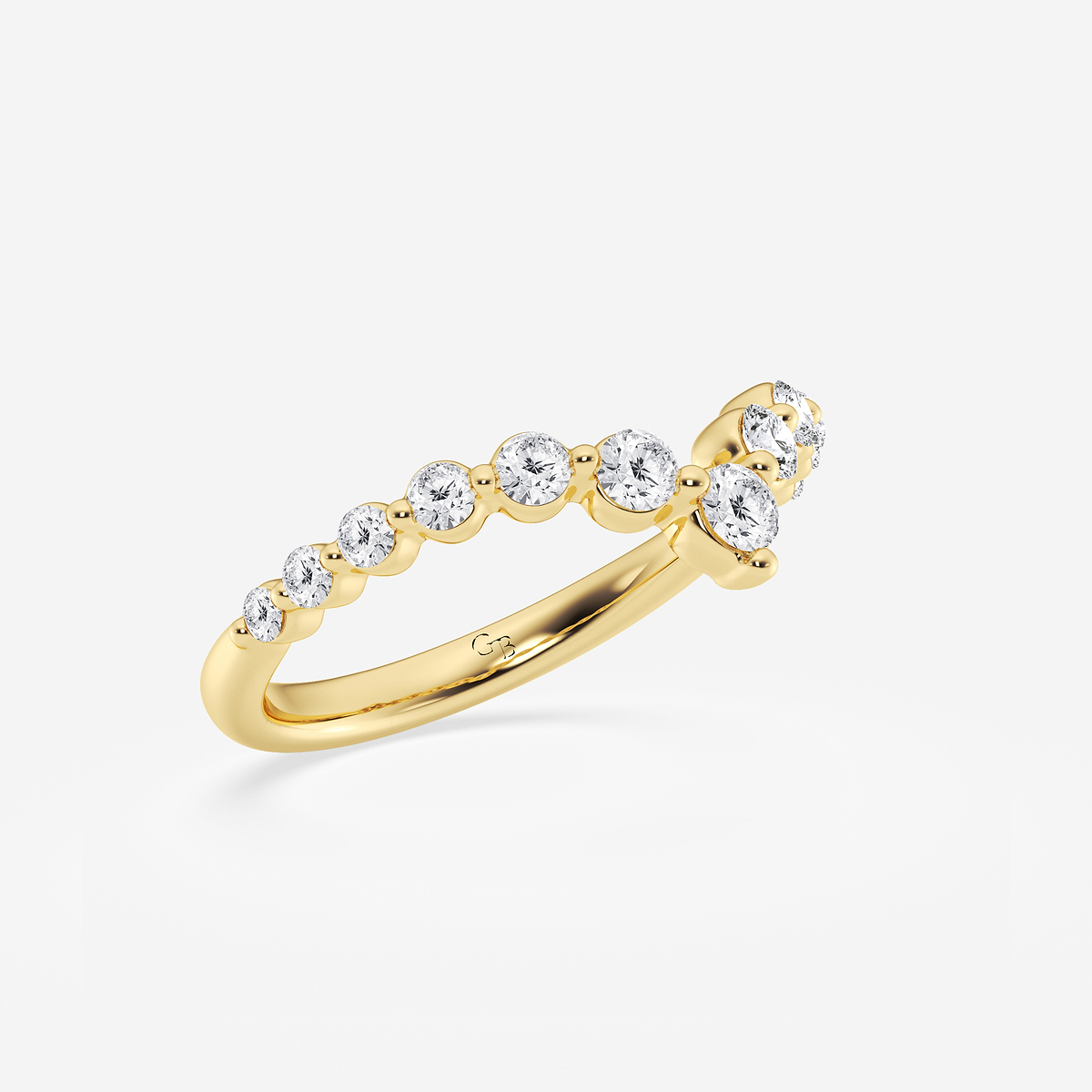 Additional Image 1 for  1/2 ctw Round Lab Grown Diamond Floating Curve Stackable Ring