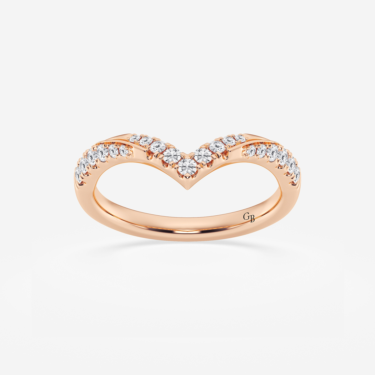 1/4 ctw Round Lab Grown Diamond Ribbon Curve Stackable Ring