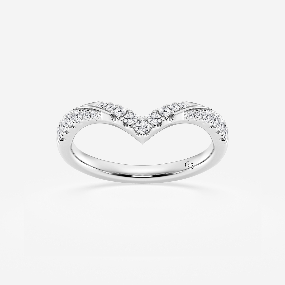 1/4 ctw Round Lab Grown Diamond Ribbon Curve Stackable Ring