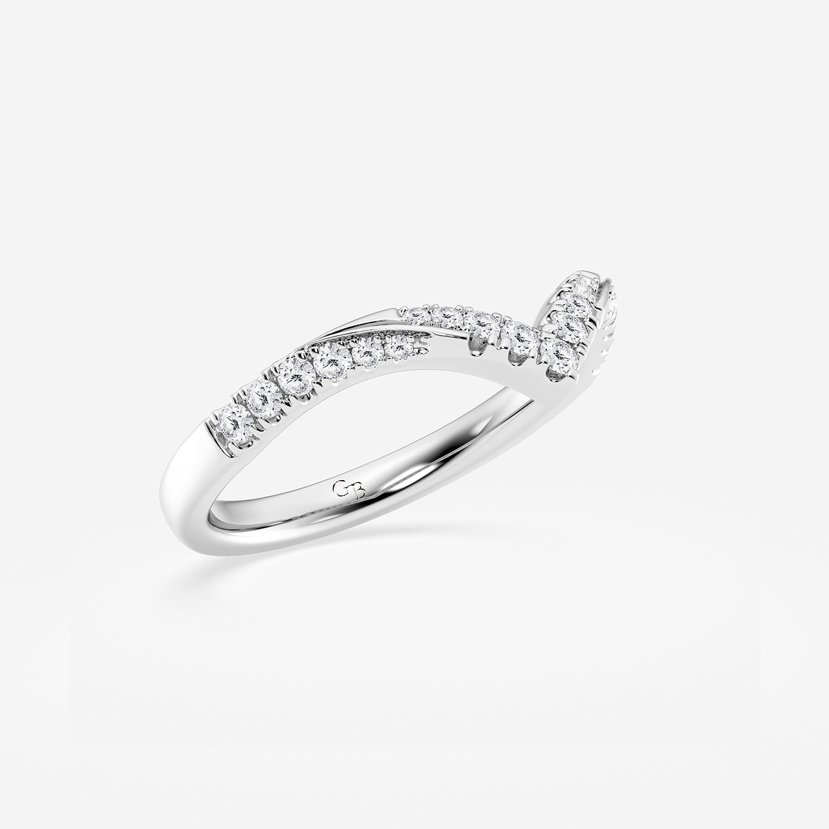 Additional Image 1 for  1/4 ctw Round Lab Grown Diamond Ribbon Curve Stackable Ring