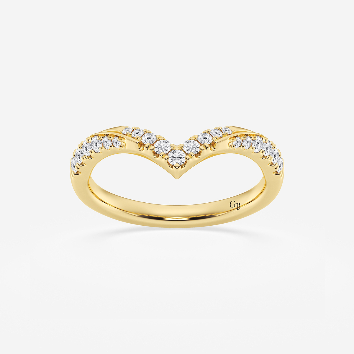 1/4 ctw Round Lab Grown Diamond Ribbon Curve Stackable Ring
