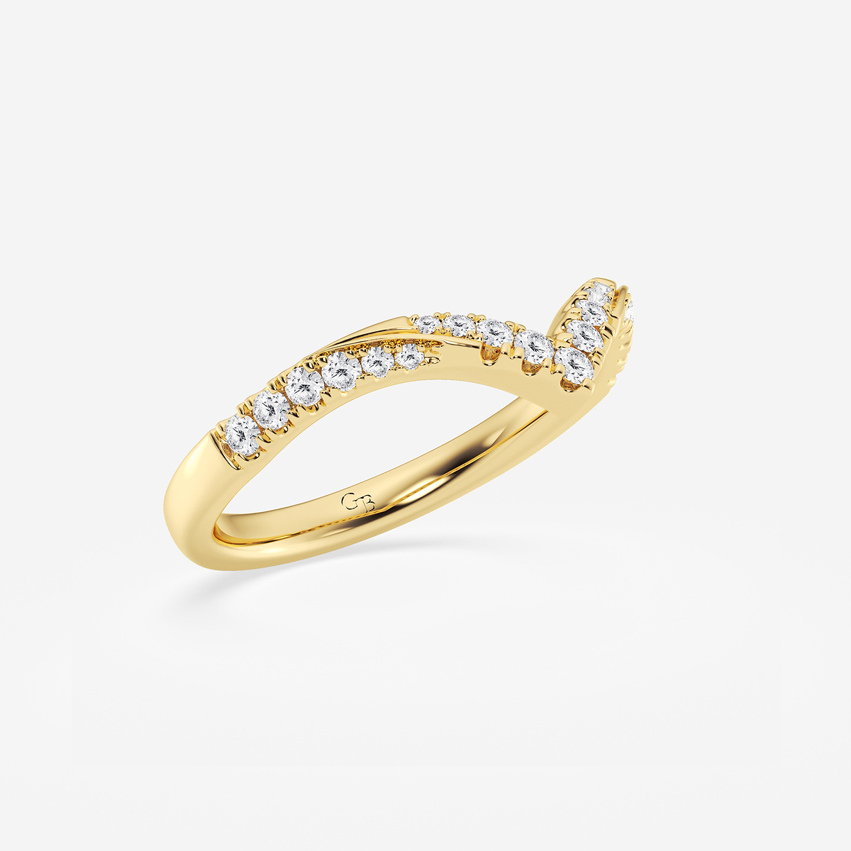 Additional Image 1 for  1/4 ctw Round Lab Grown Diamond Ribbon Curve Stackable Ring