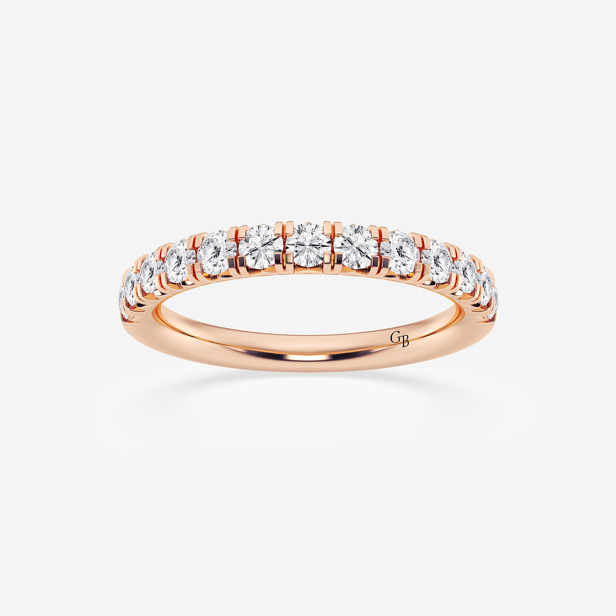 3/4 ctw Round Lab Grown Diamond French Pave Wedding Band
