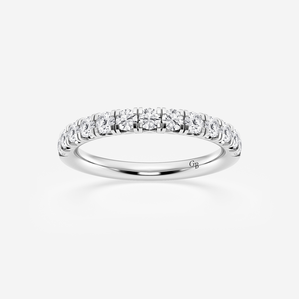 3/4 ctw Round Lab Grown Diamond French Pave Wedding Band