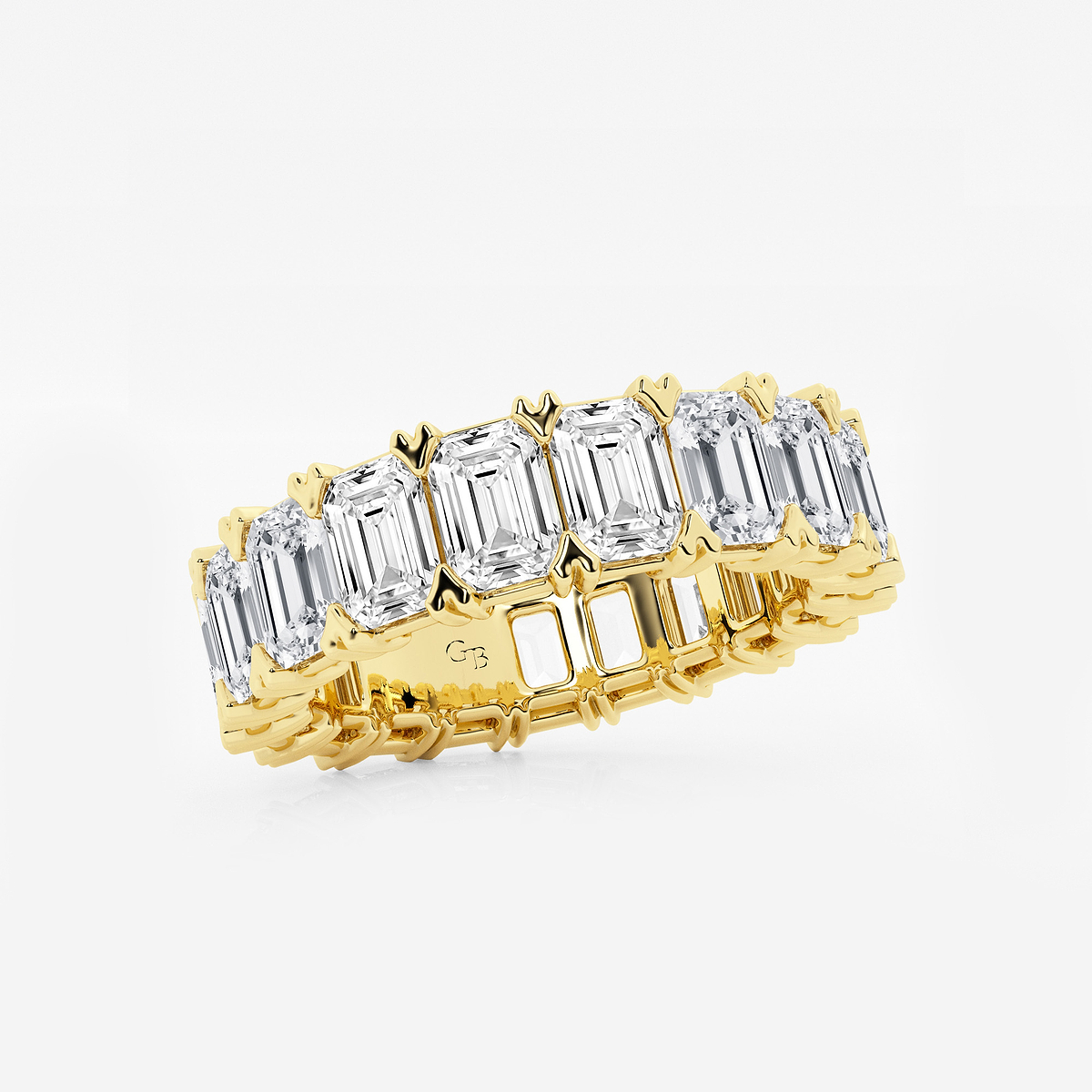 Additional Image 1 for  7 ctw Emerald Lab Grown Diamond V-Prong Eternity Band - 5mm Width