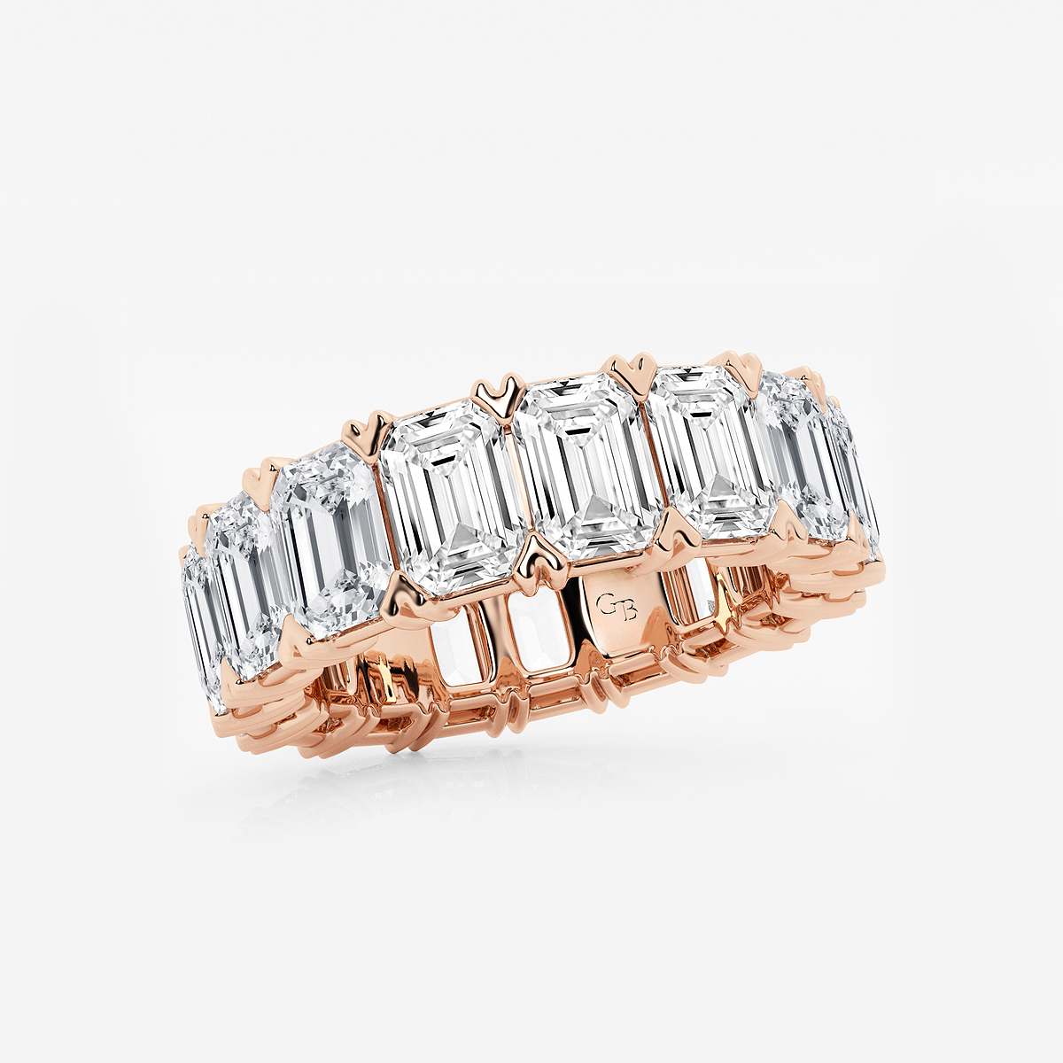 Additional Image 1 for  10 ctw Emerald Lab Grown Diamond V-Prong Eternity Band - 5.8mm Width