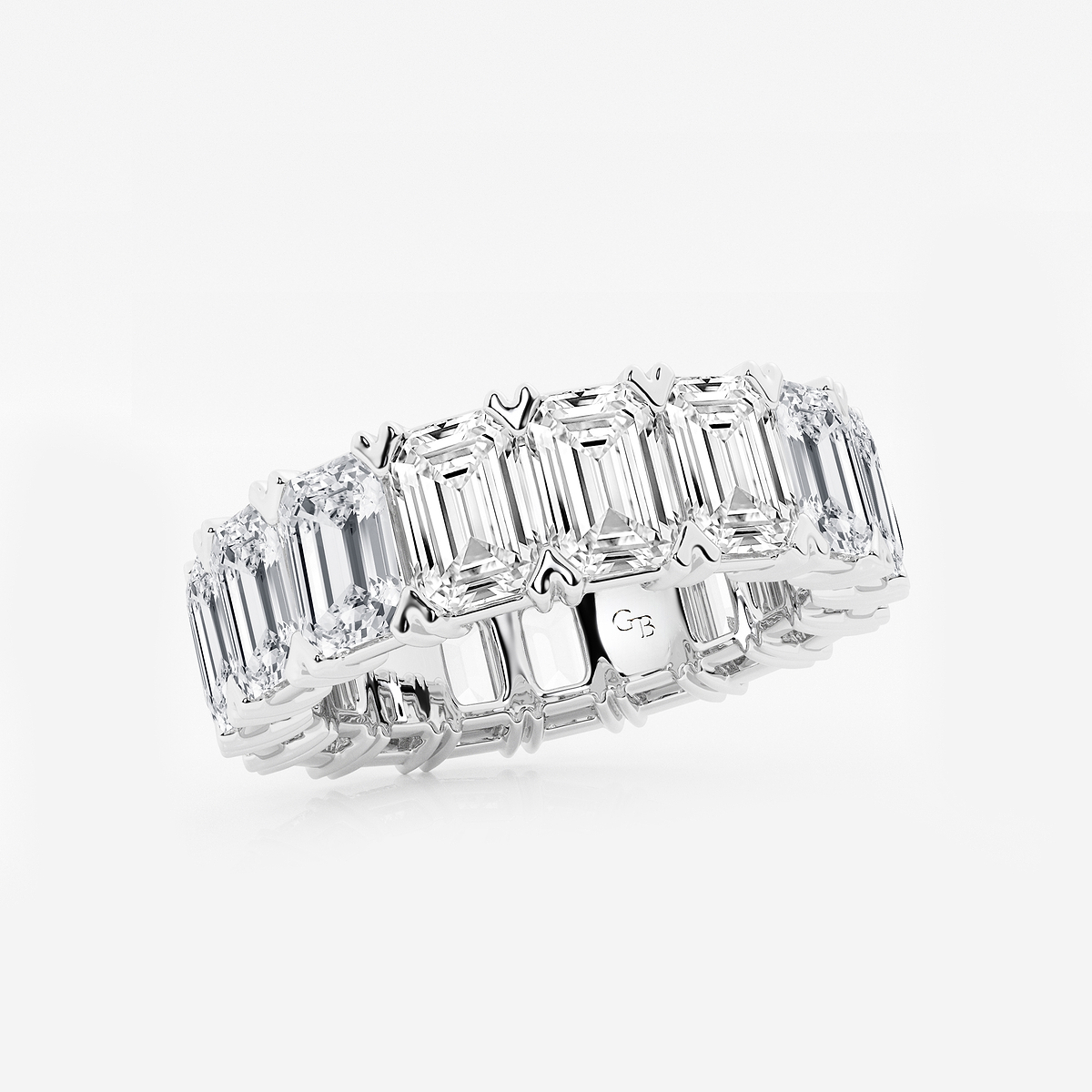 Additional Image 1 for  10 ctw Emerald Lab Grown Diamond V-Prong Eternity Band - 5.7mm Width