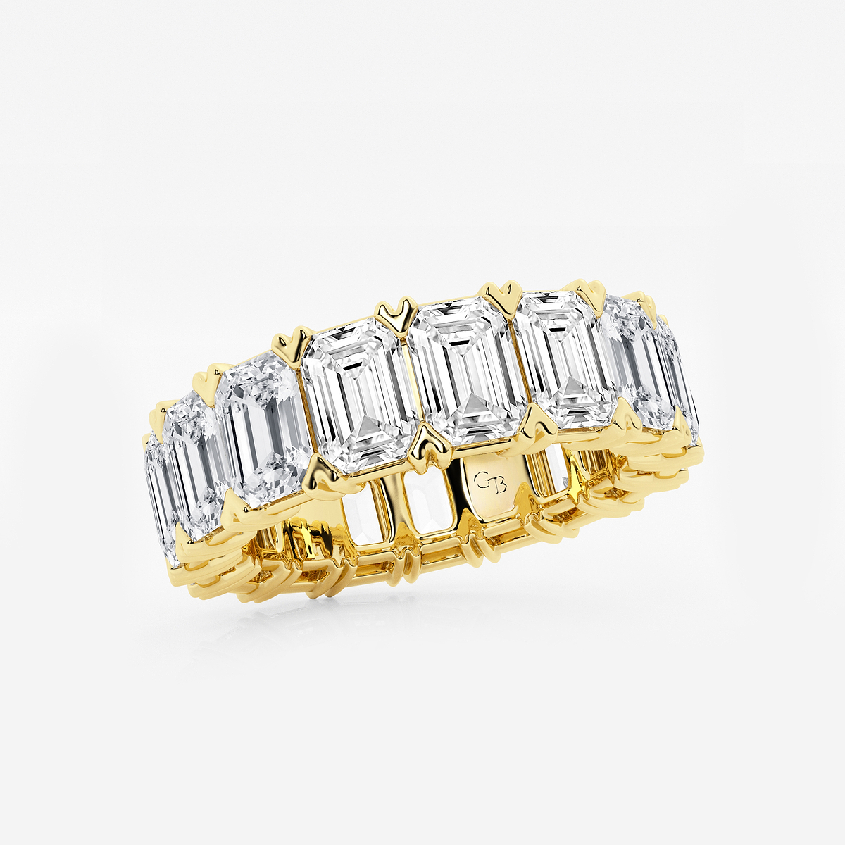 Additional Image 1 for  10 ctw Emerald Lab Grown Diamond V-Prong Eternity Band - 5.8mm Width