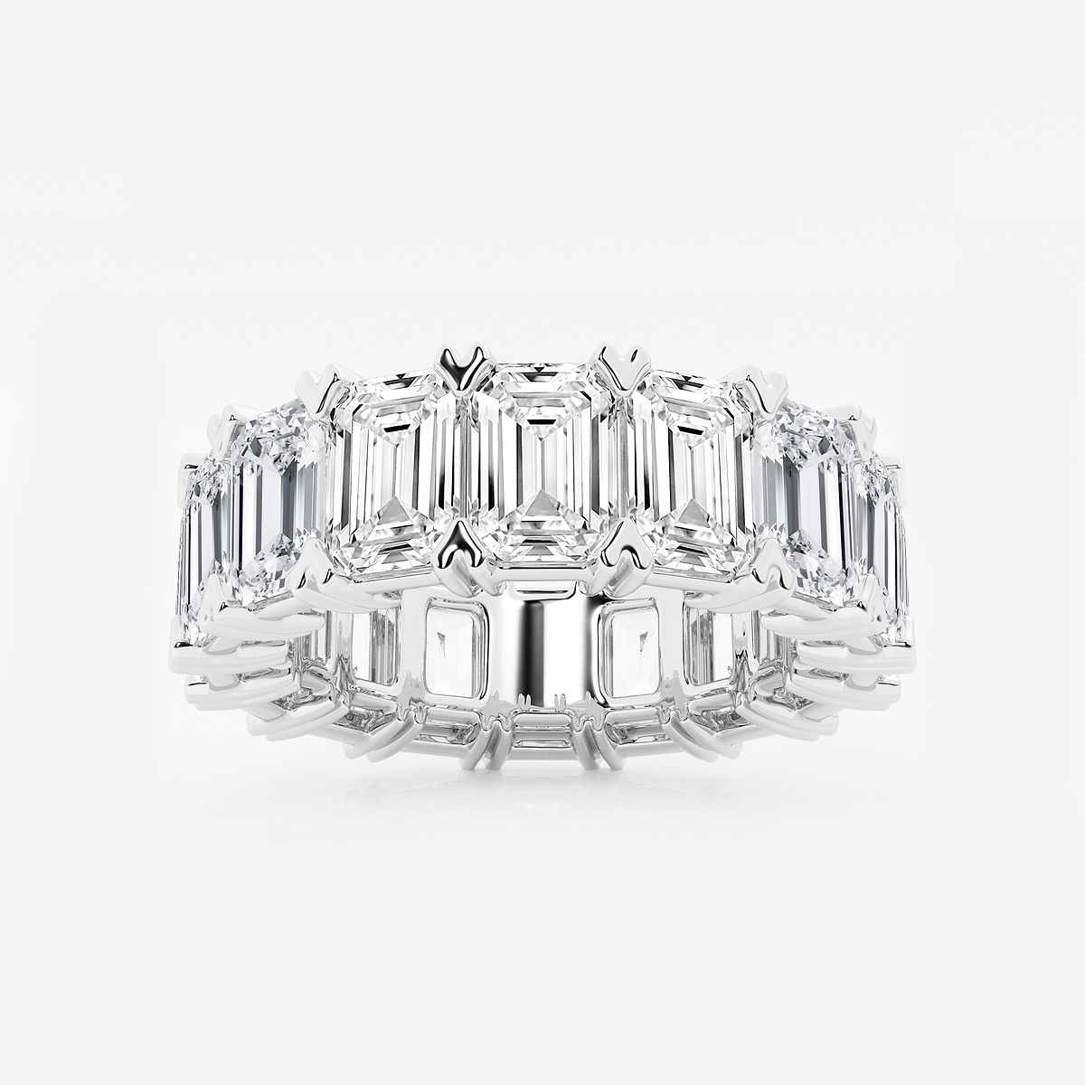 Quinn 12 ctw Emerald Lab Grown Diamond V-Prong Eternity Band - 6.2