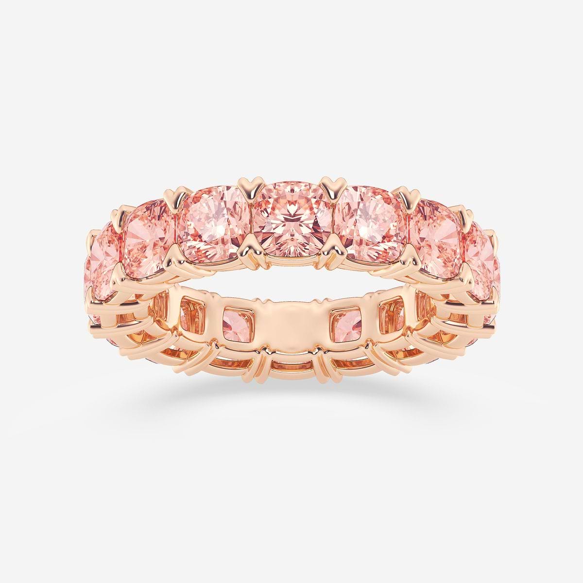 7 ctw V-Prong Fancy Pink Eternity Band - 4.4mm Width 14K Rose Gold